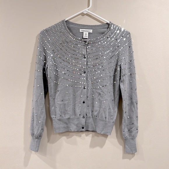 🔥Banana Republic Gray Cardigan Sweater with Beaded Neckline🔥 - Picture 1 of 5